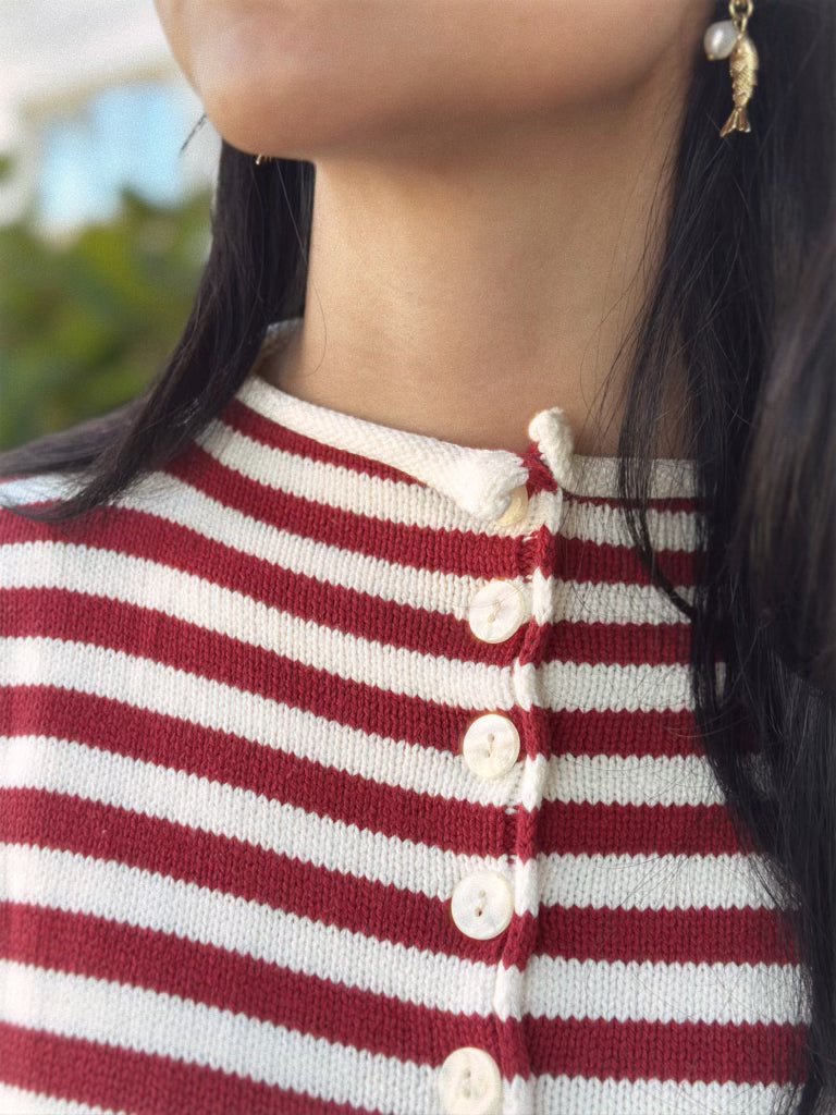 The Camila Sweater - Red Stripe