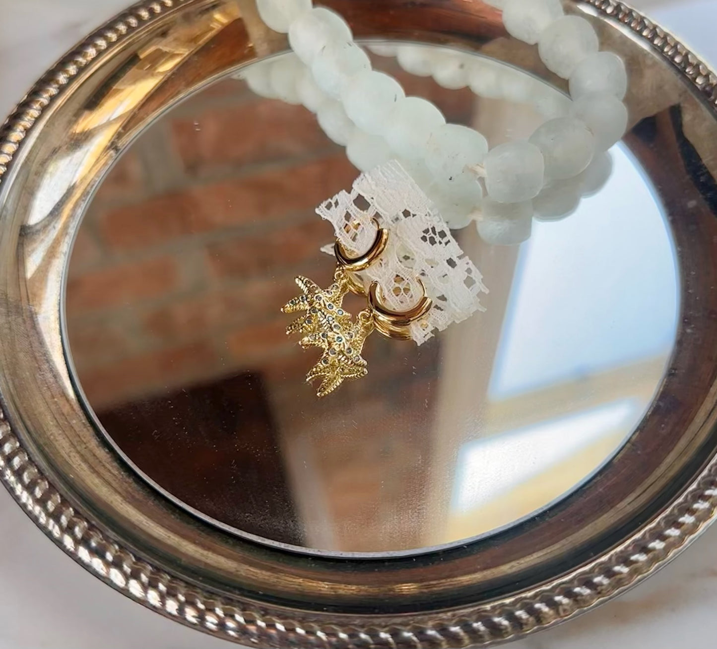 Gold Starfish Huggie Earrings