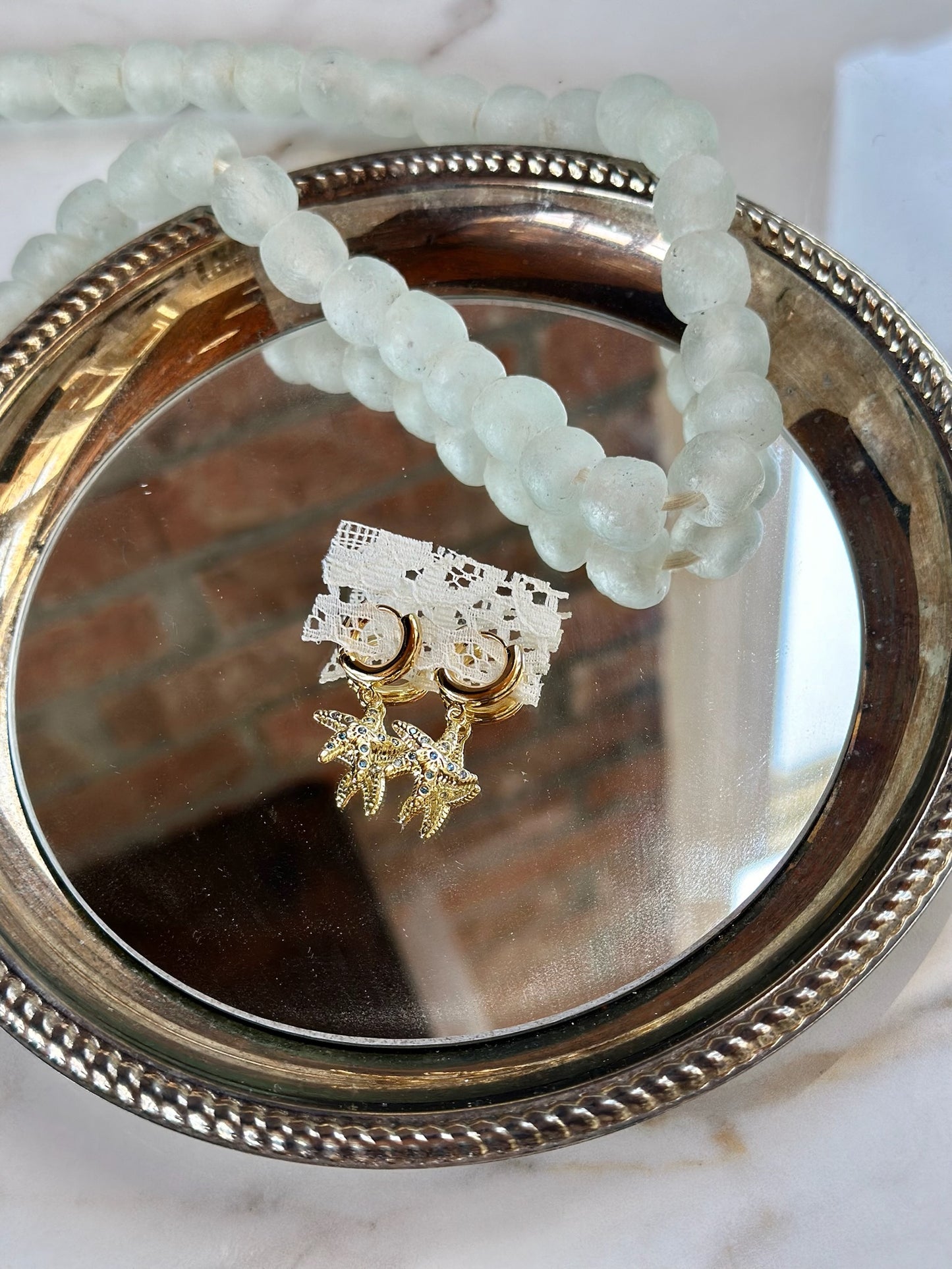 Gold Starfish Huggie Earrings