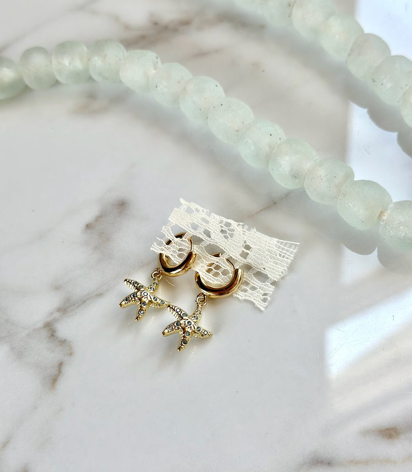 Gold Starfish Huggie Earrings