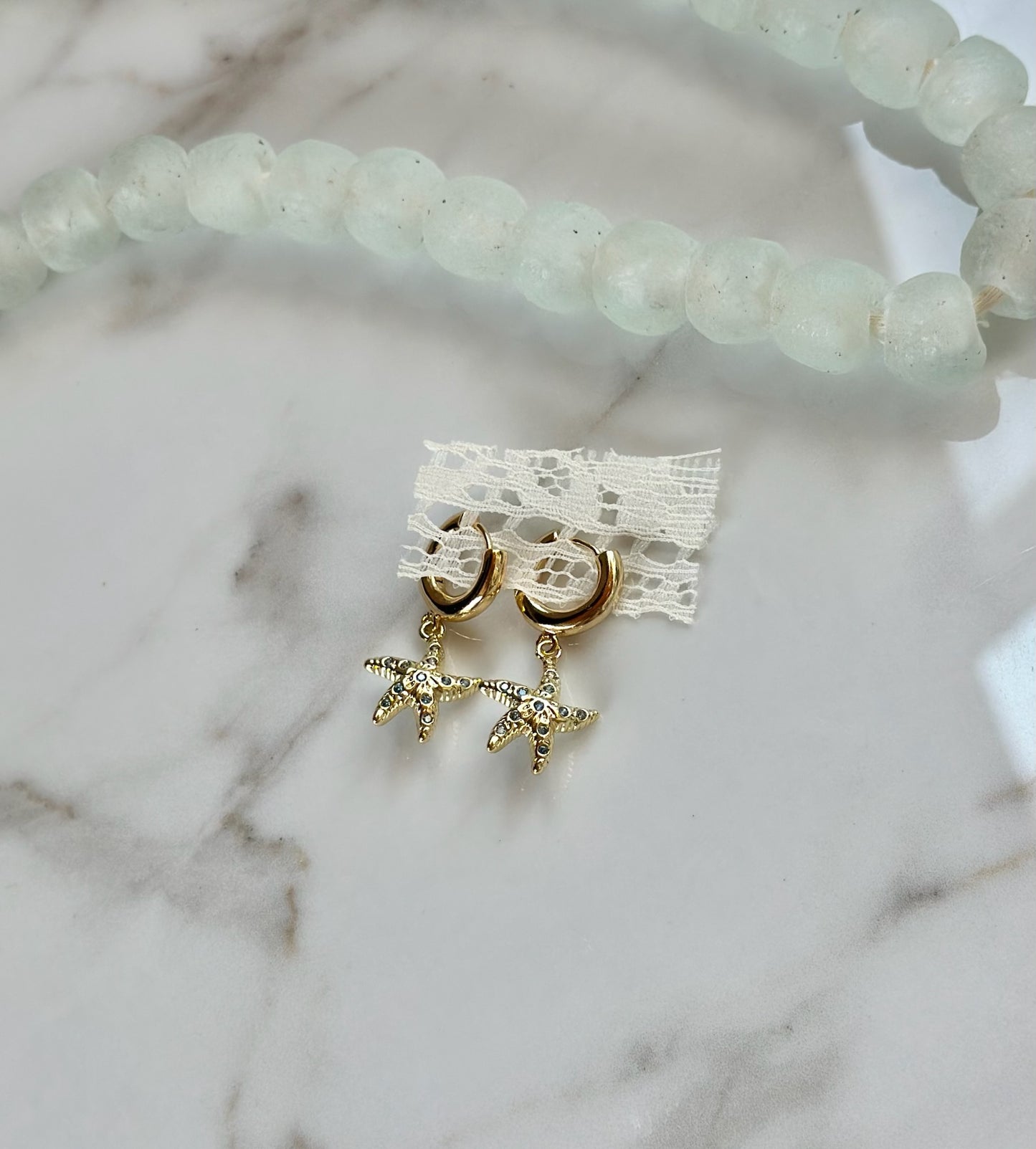 Gold Starfish Huggie Earrings