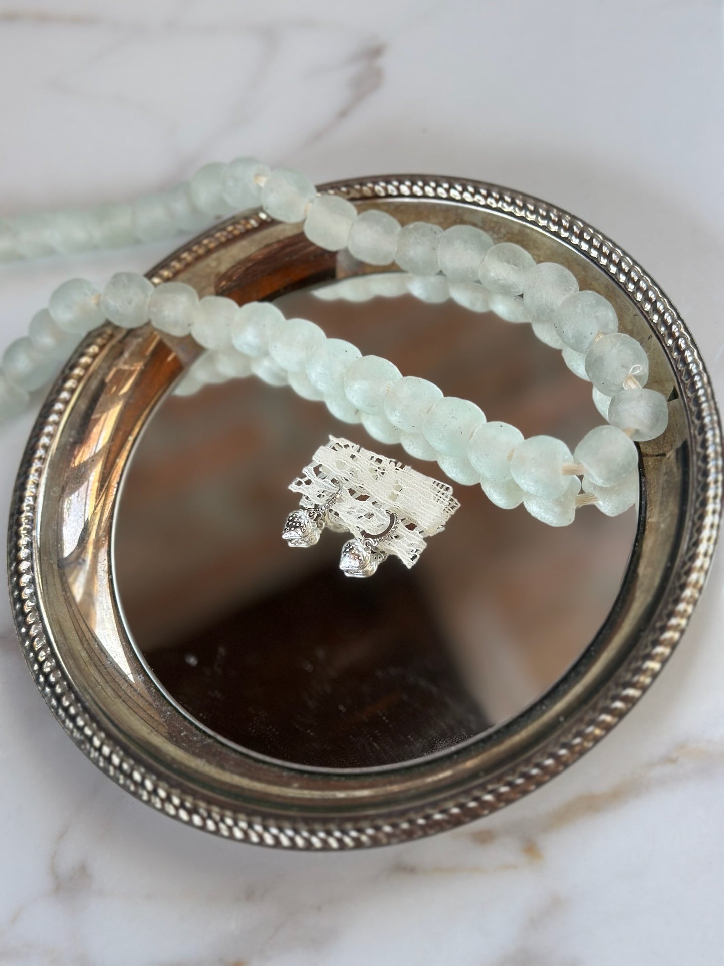 Silver Strawberry Huggie Earrings