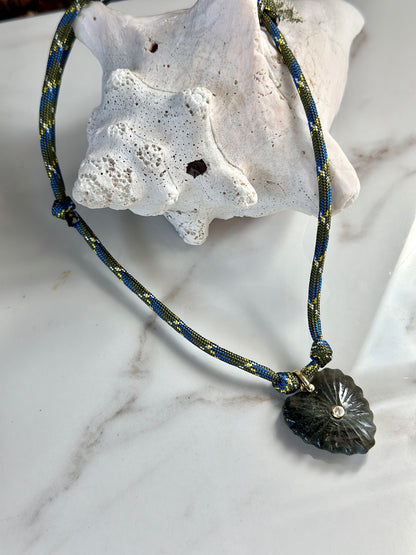 Heart  Gemstone Pendant Paracord Necklace