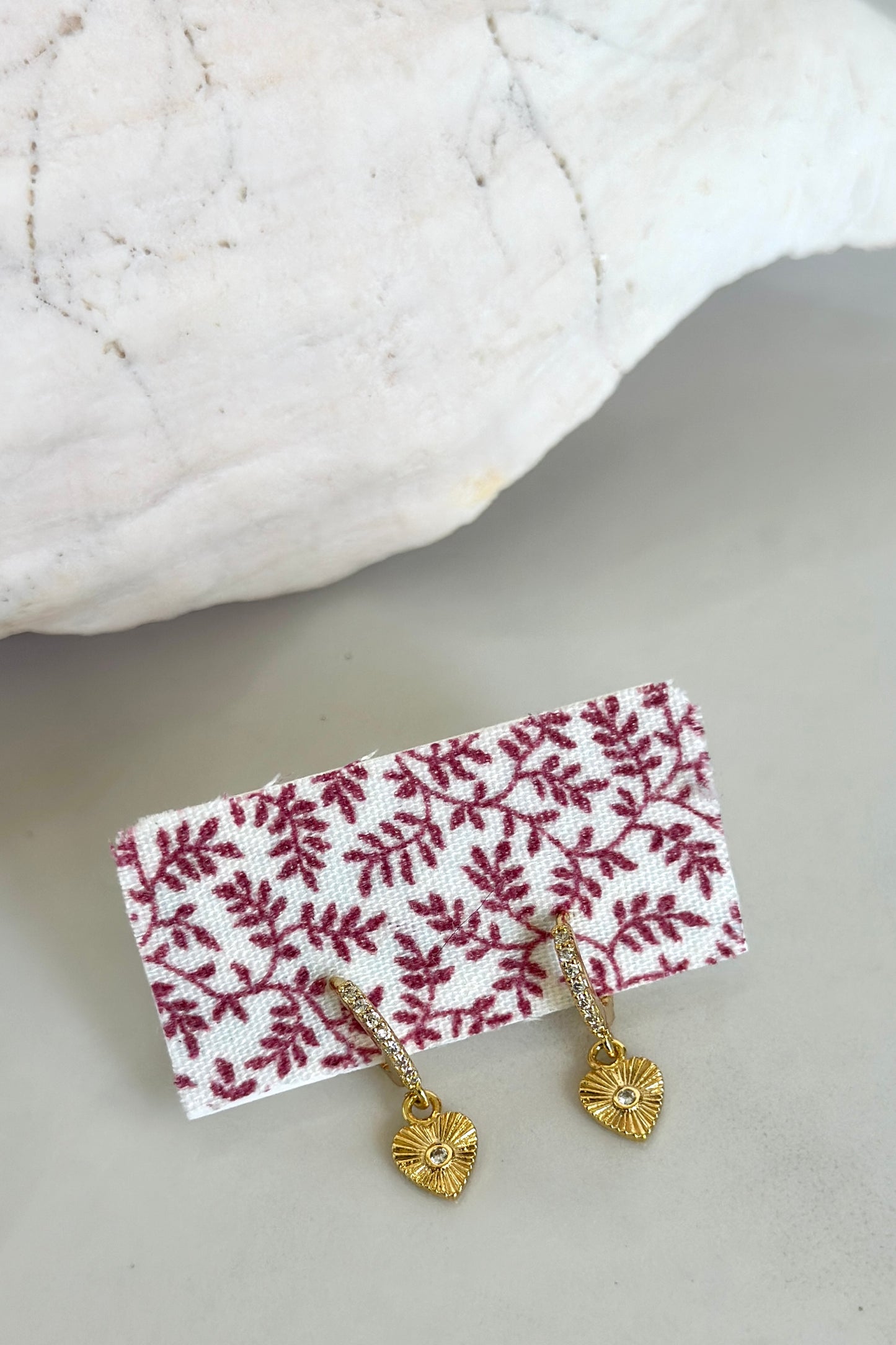 Gold Heart Huggie Earrings