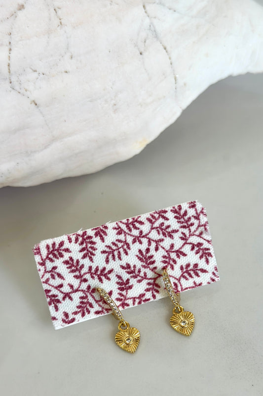 Gold Heart Huggie Earrings
