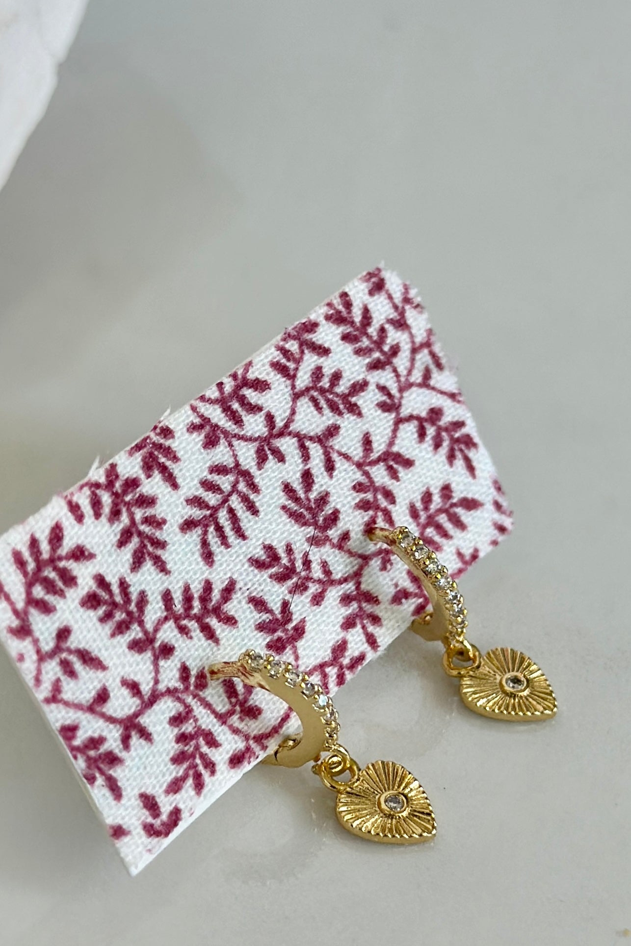 Gold Heart Huggie Earrings