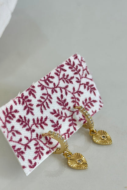 Gold Heart Huggie Earrings