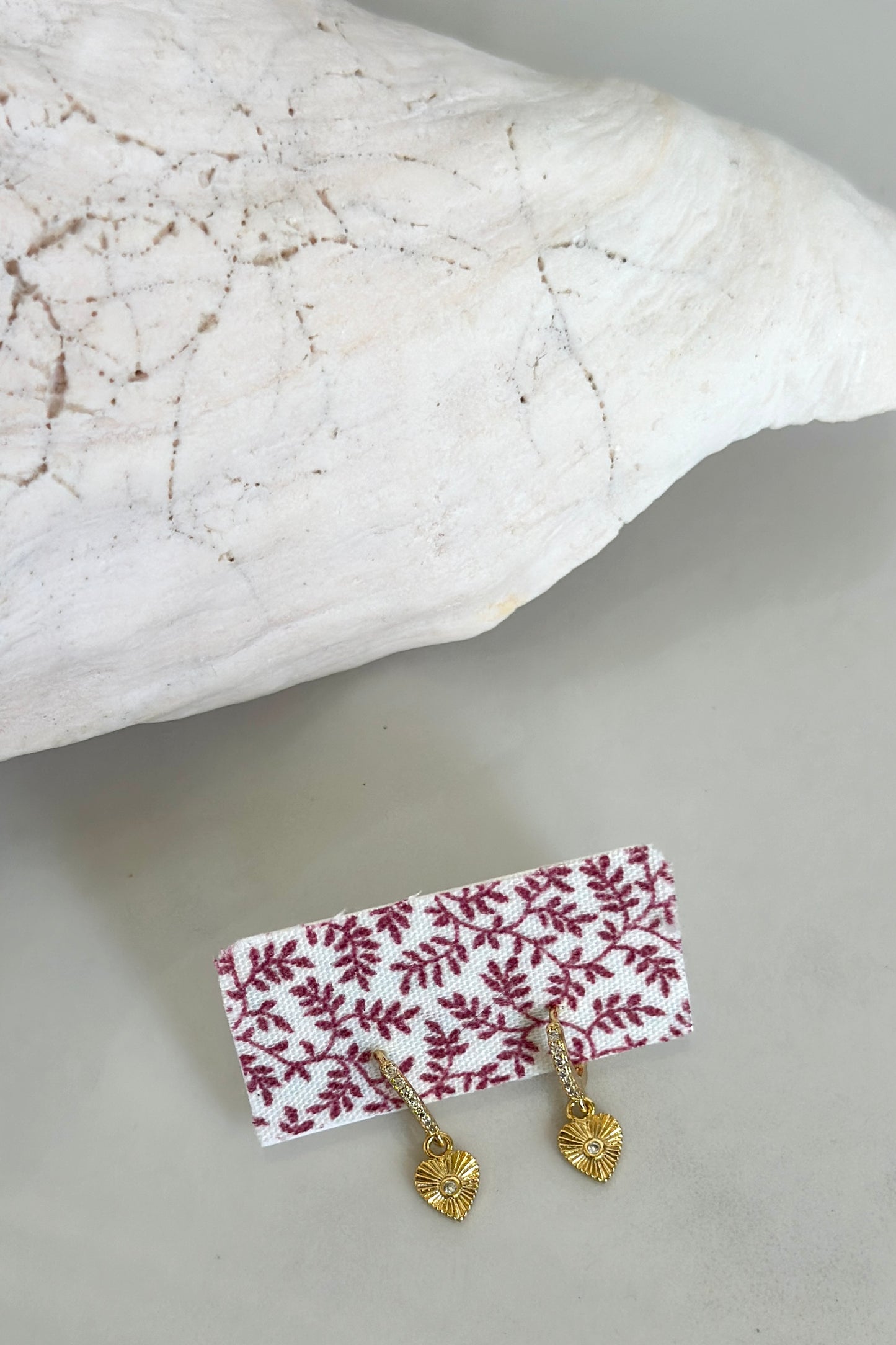 Gold Heart Huggie Earrings