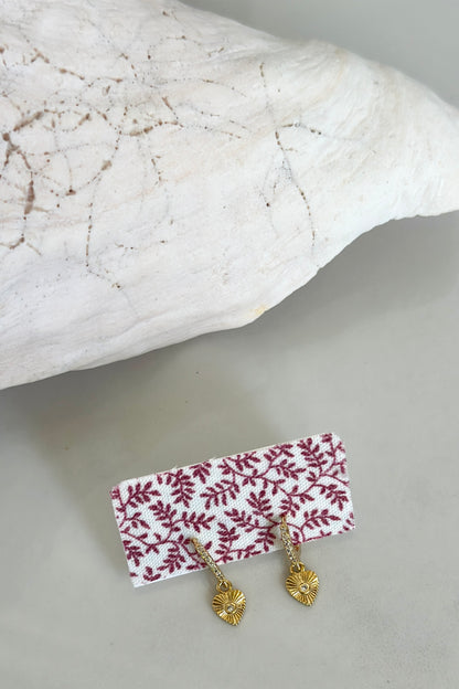 Gold Heart Huggie Earrings