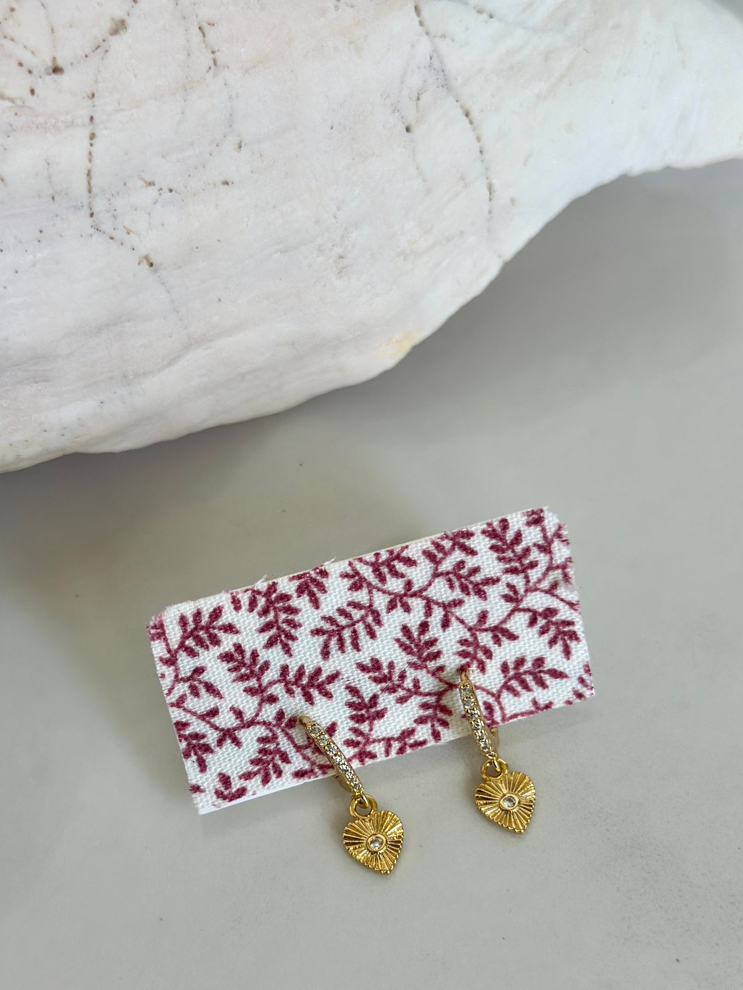 Gold Heart Huggie Earrings