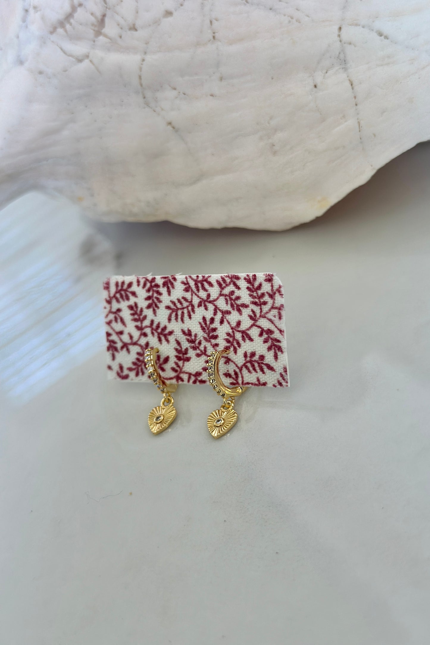 Gold Heart Huggie Earrings