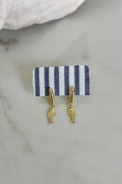 Mini Gold Fish Drop Hoops