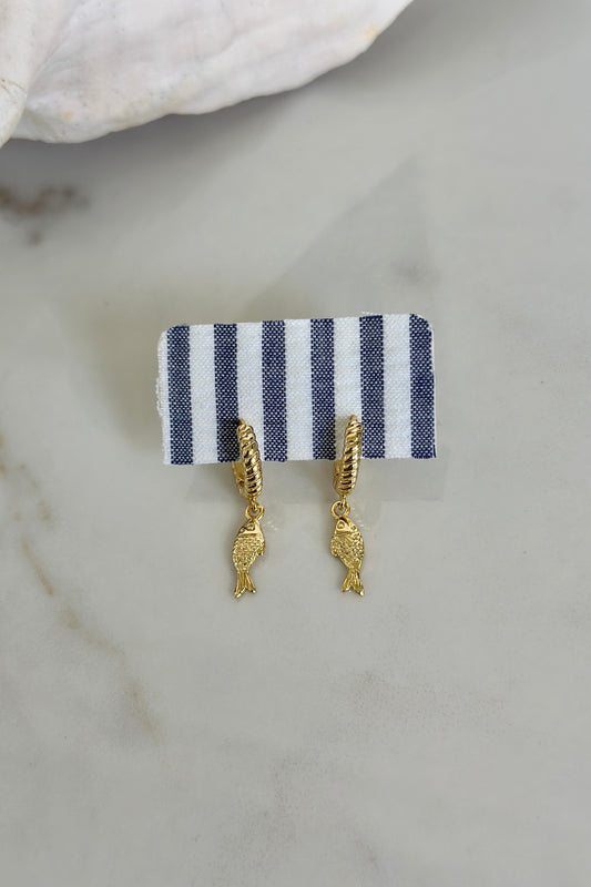 Mini Gold Fish Drop Hoops