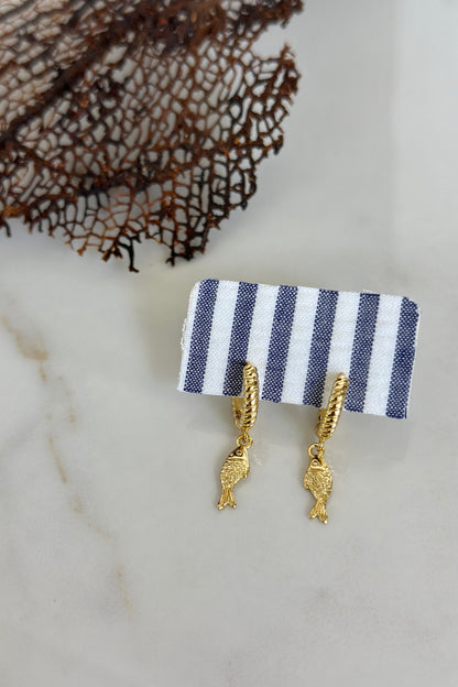 Mini Gold Fish Drop Hoops