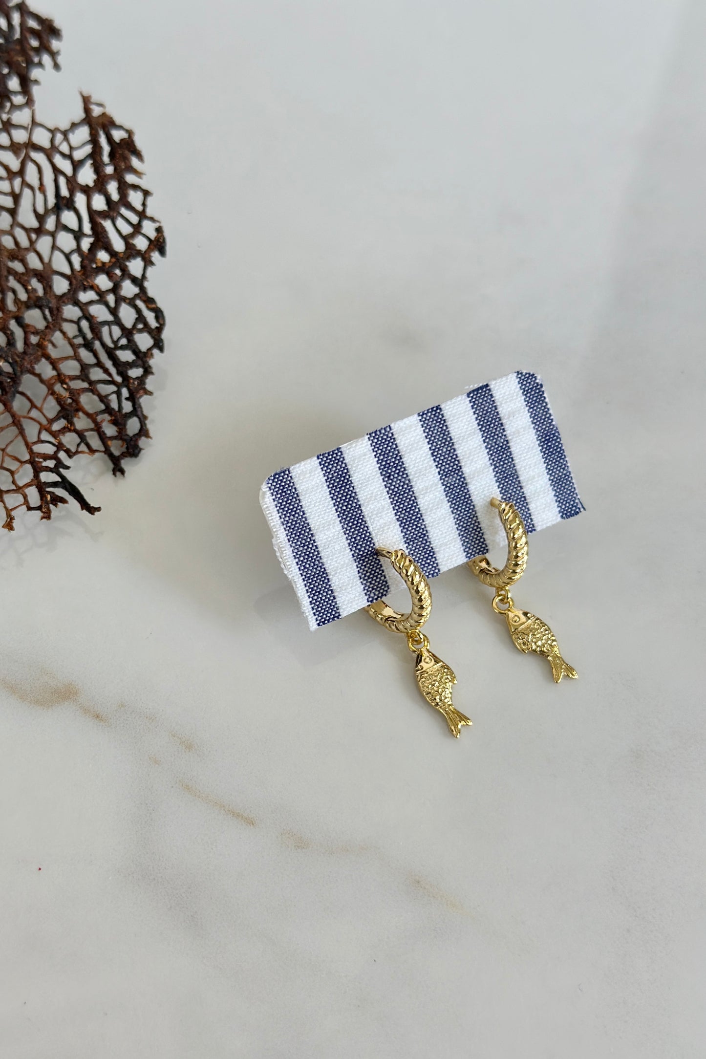 Mini Gold Fish Drop Hoops