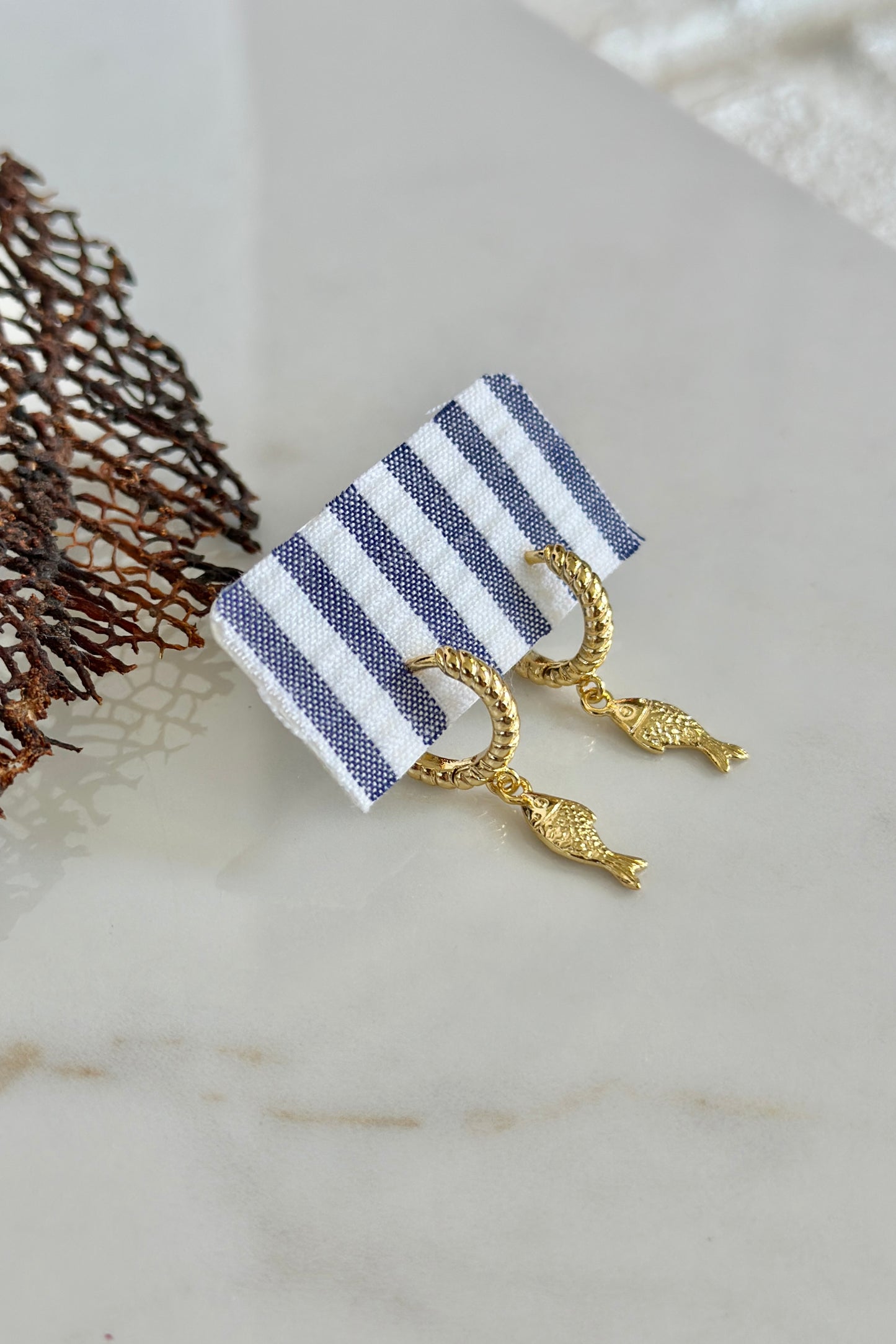 Mini Gold Fish Drop Hoops