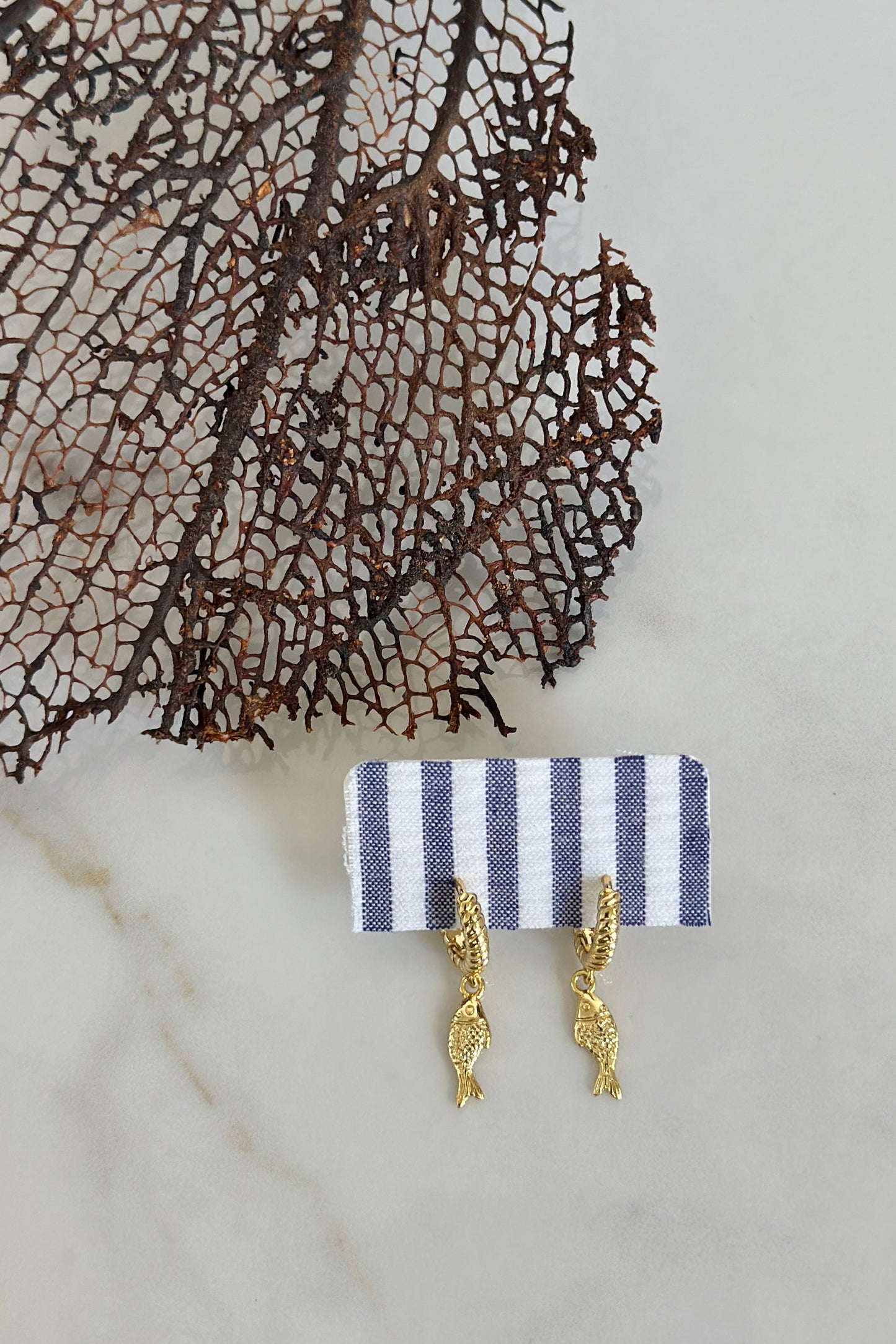 Mini Gold Fish Drop Hoops