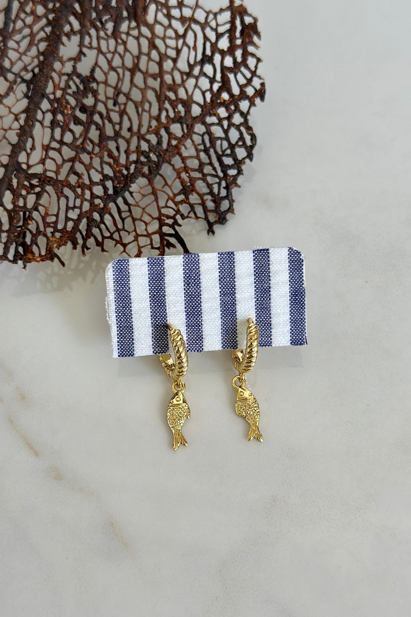 Mini Gold Fish Drop Hoops