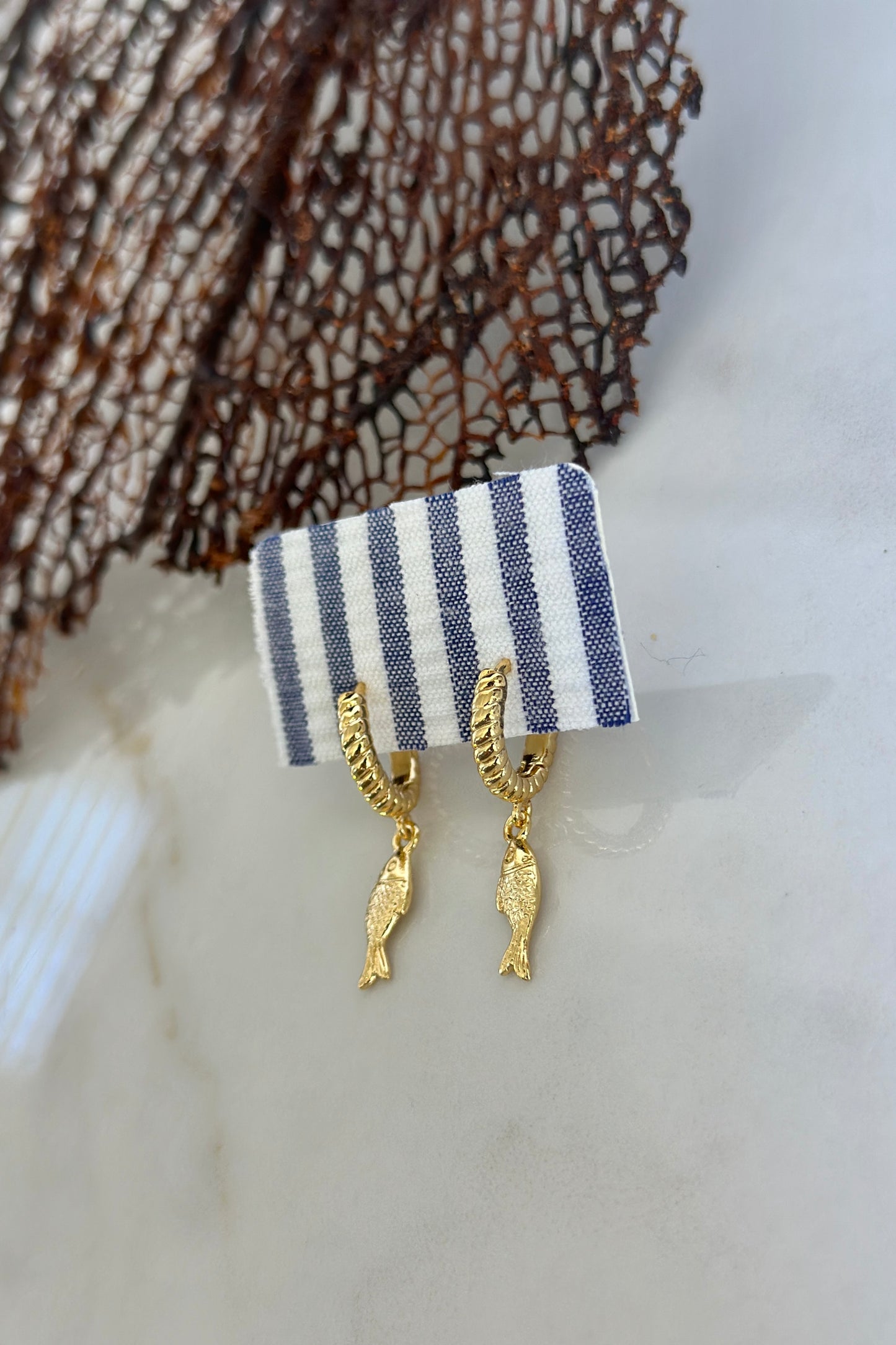 Mini Gold Fish Drop Hoops