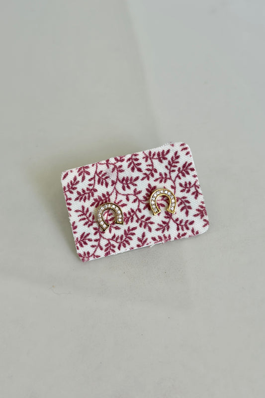 Petite Pavé Horseshoe Studs