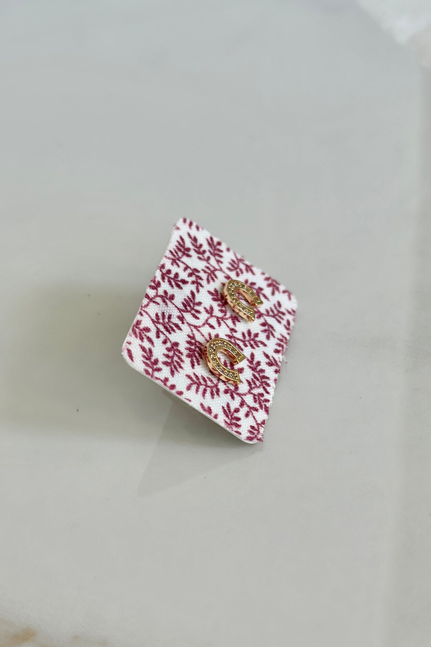 Petite Pavé Horseshoe Studs