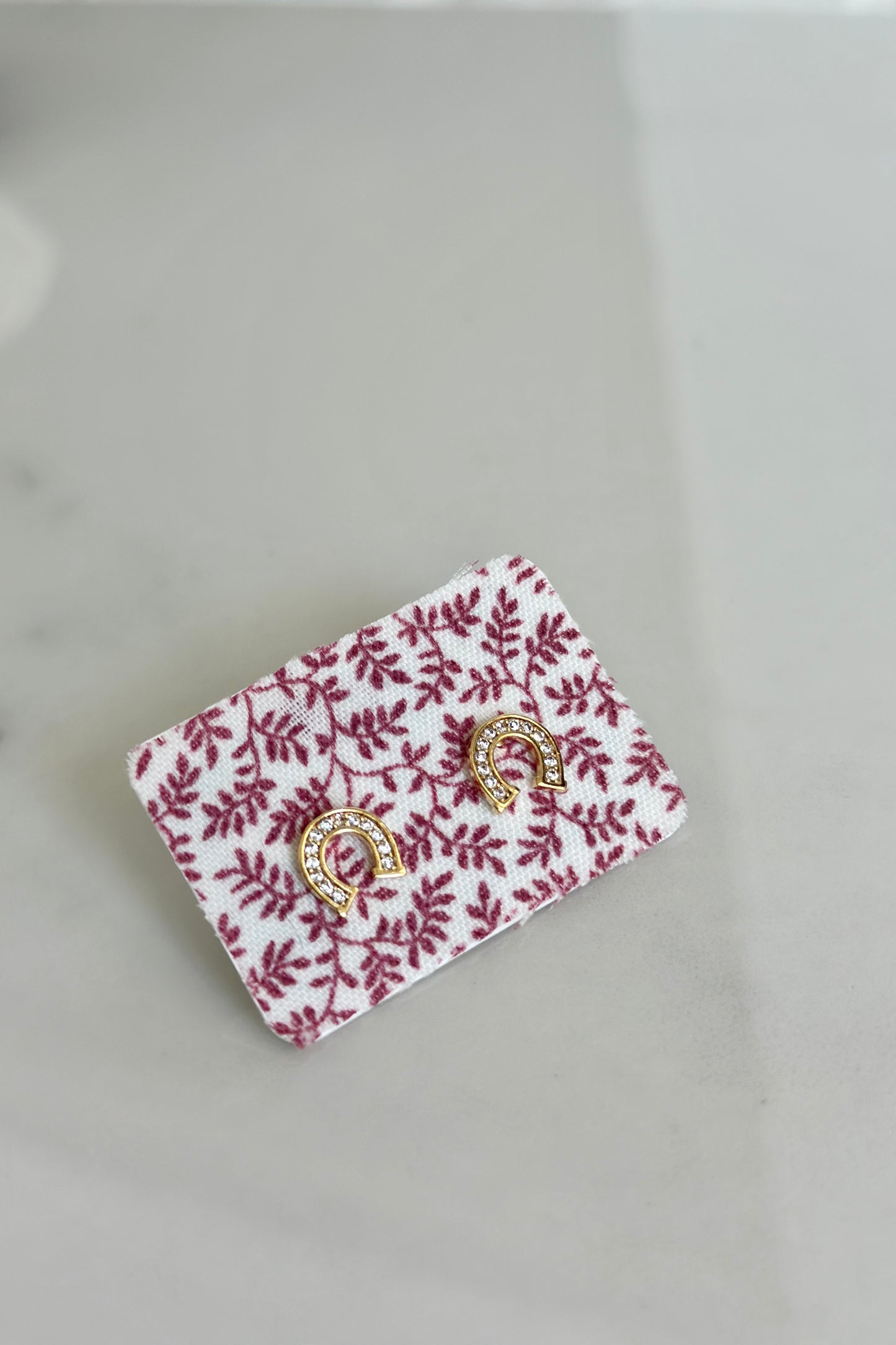 Petite Pavé Horseshoe Studs