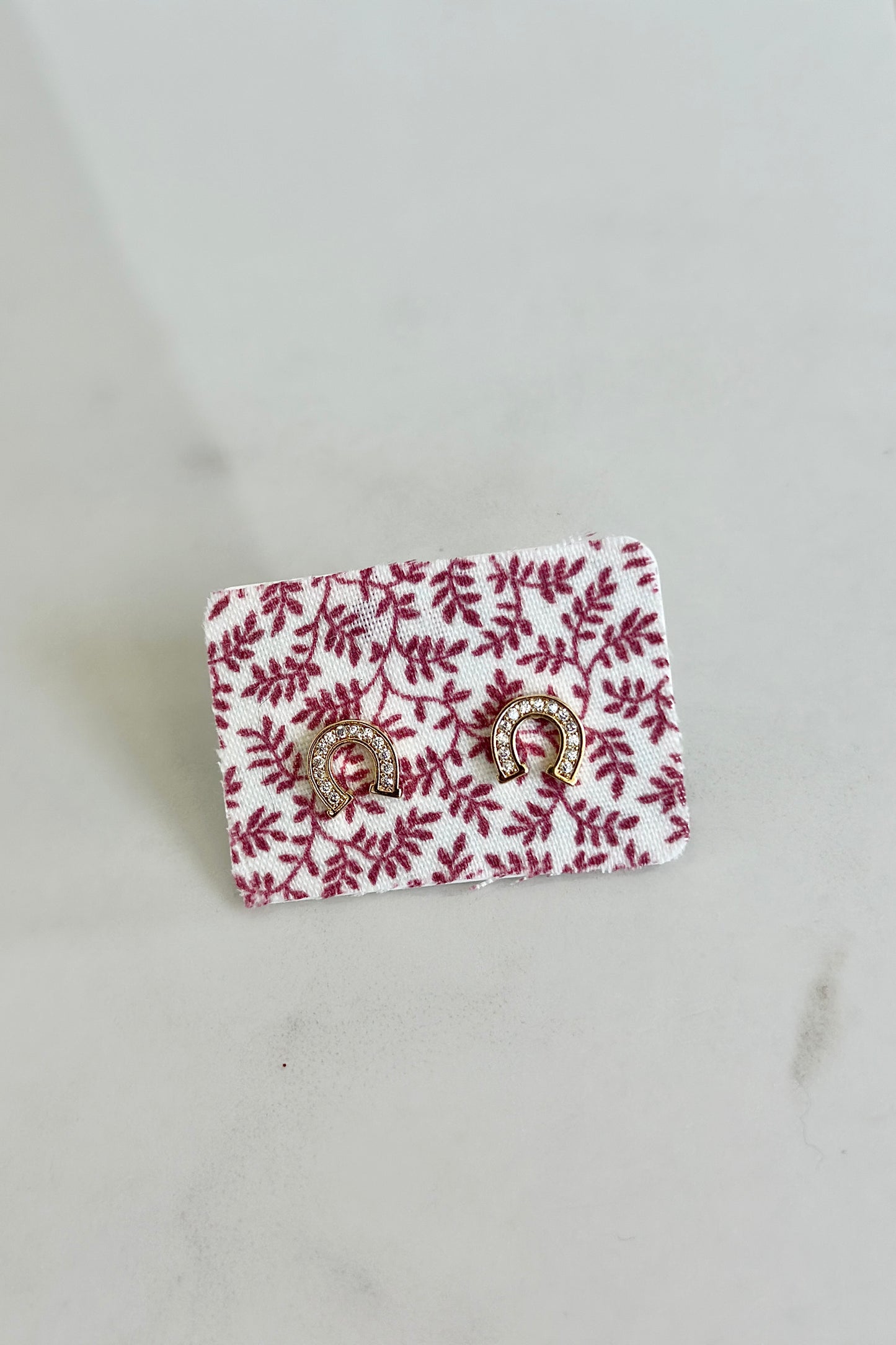 Petite Pavé Horseshoe Studs