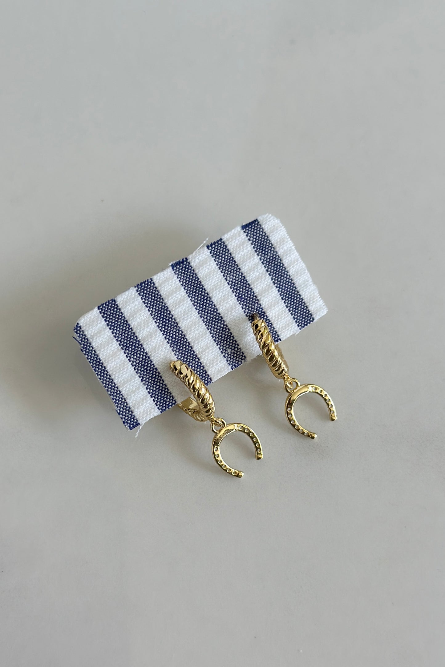 Golden Horseshoe Drop Earrings