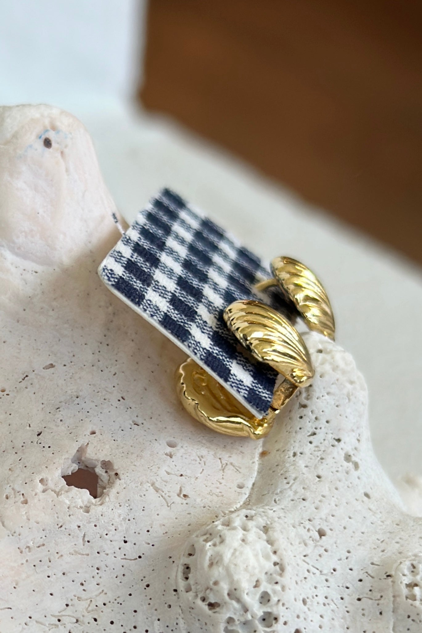 Golden Shell Huggie Earrings