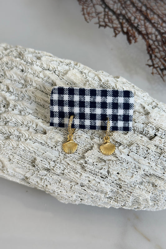 Gold Shell Drop Hoops