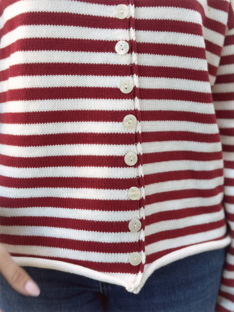 The Camila Sweater - Red Stripe