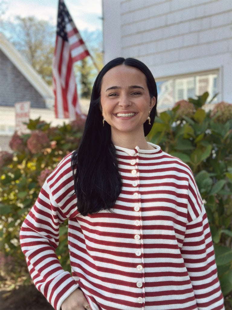 The Camila Sweater - Red Stripe