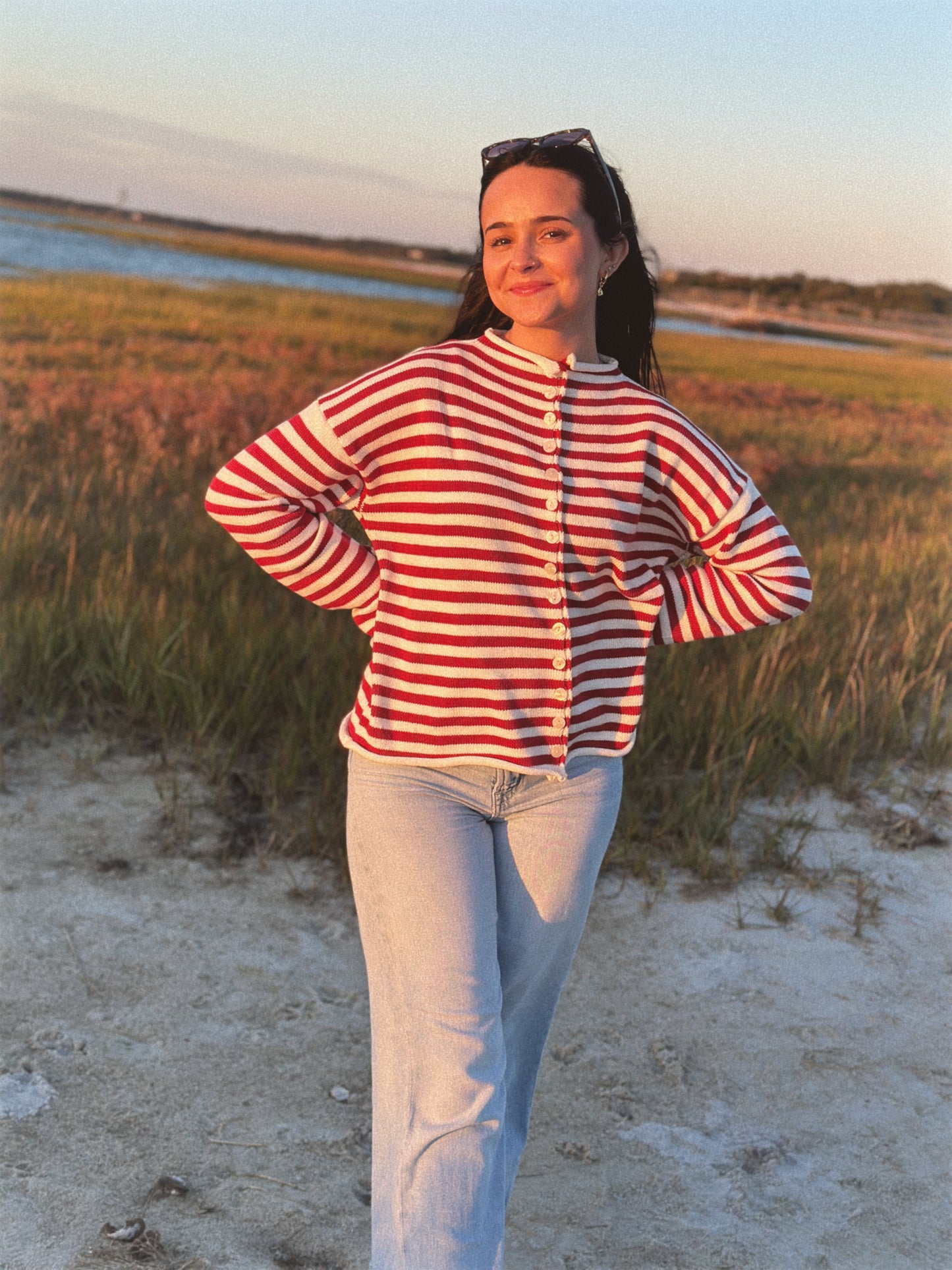 The Camila Sweater - Red Stripe