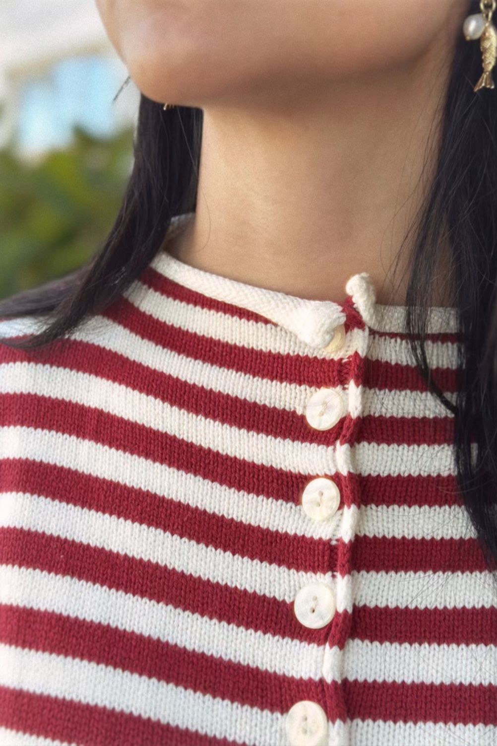 The Camila Sweater - Red Stripe