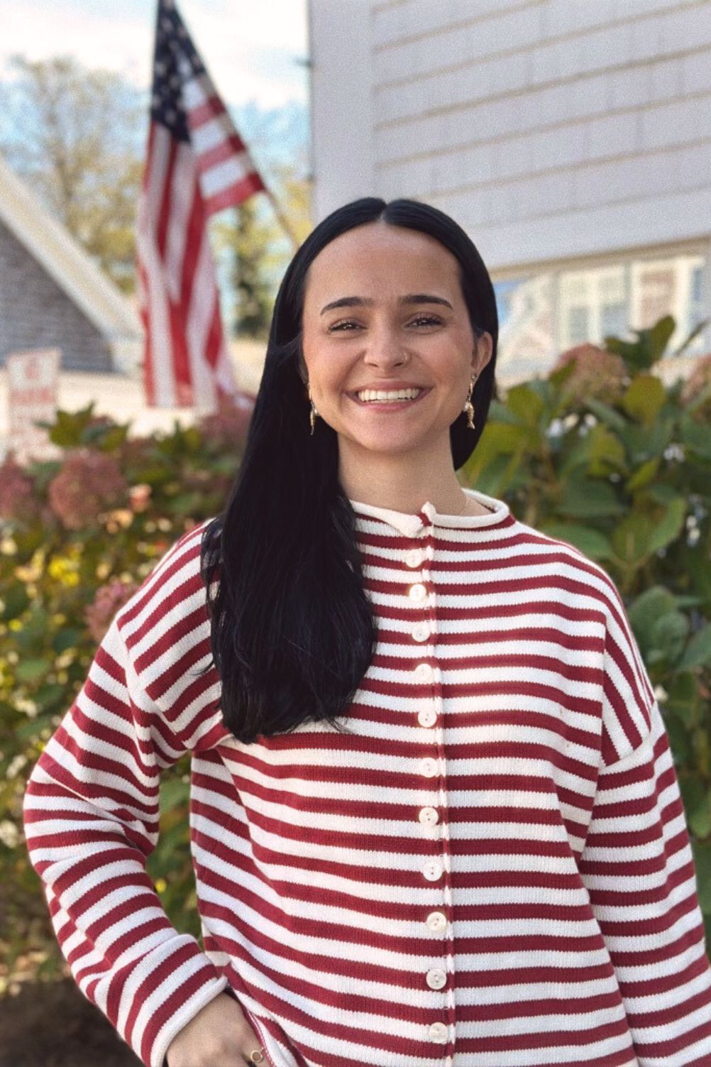 The Camila Sweater - Red Stripe