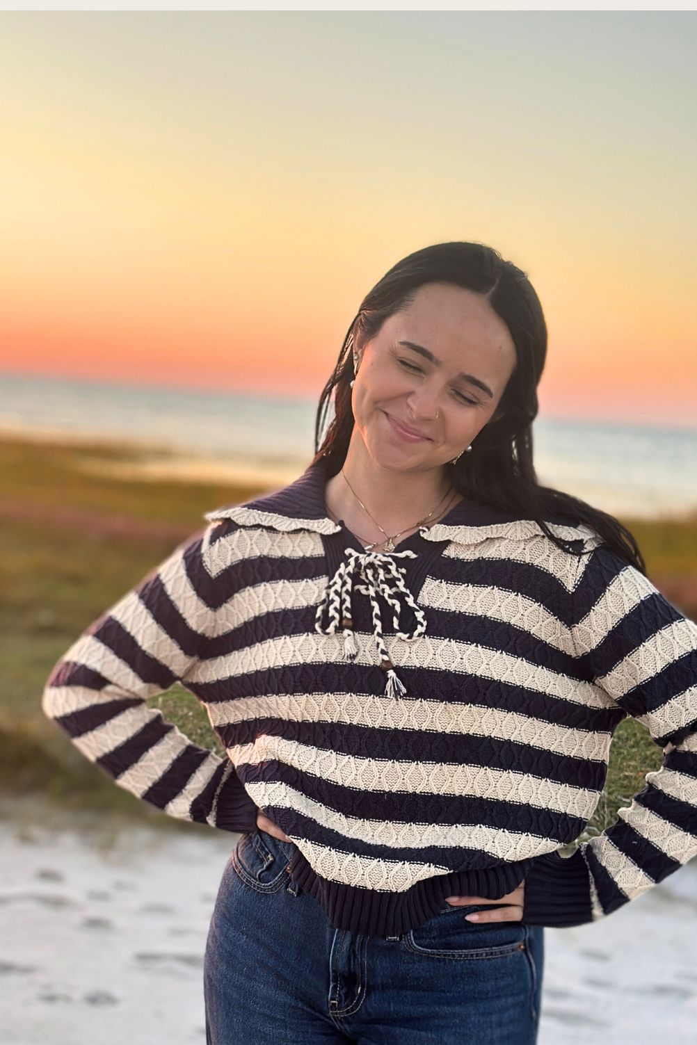 The Rosemary vintage-inspired coastal knit sweater