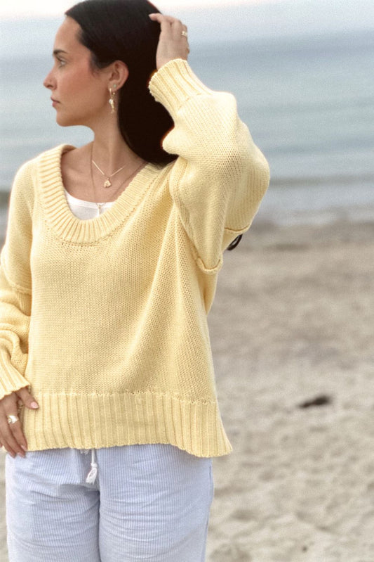 100% cotton oversized sweater - front view