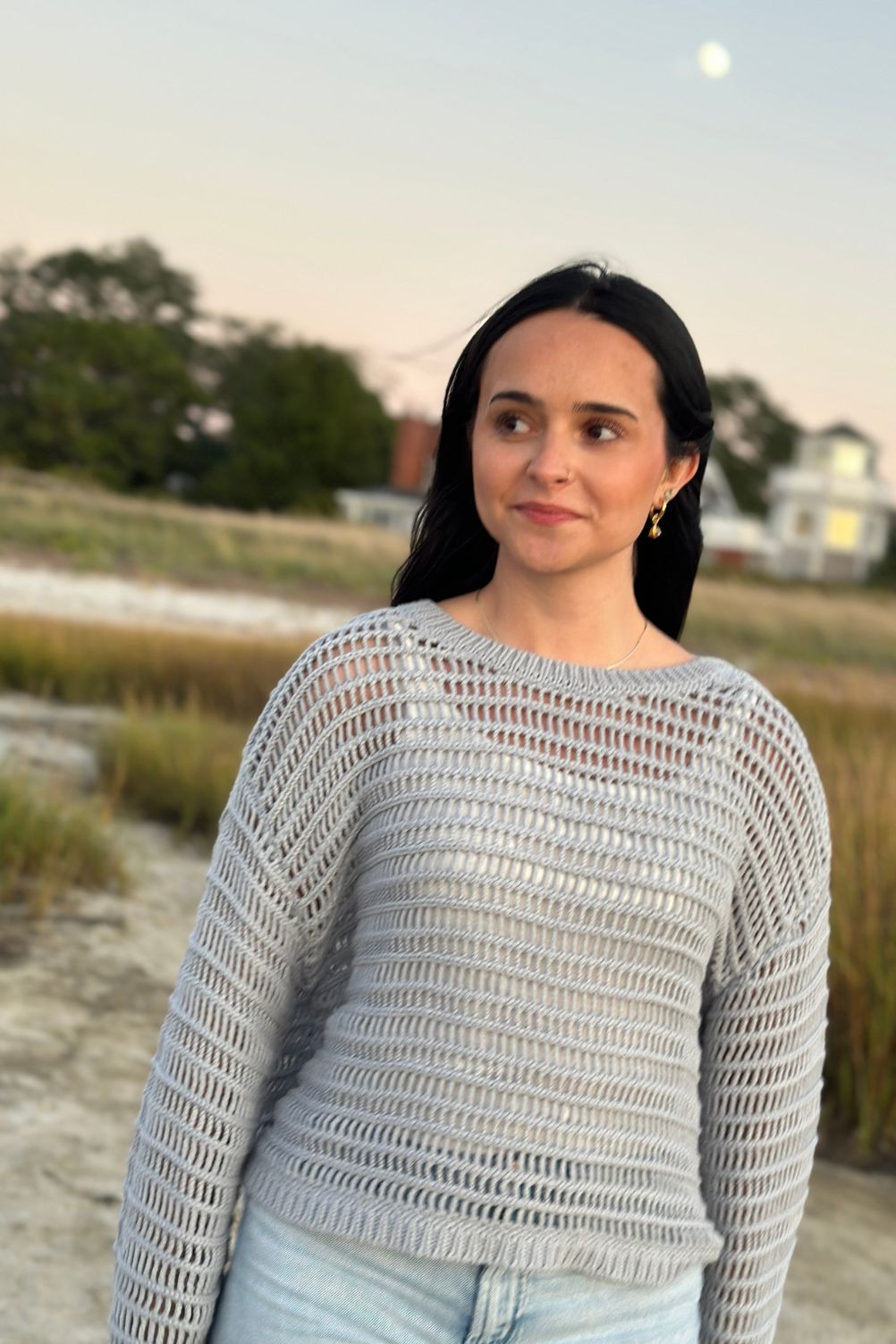 Open knit coastal sweater - detail of texture